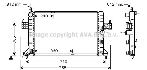 AVA QUALITY COOLING Радиатор, охлаждение двигателя OLA2305